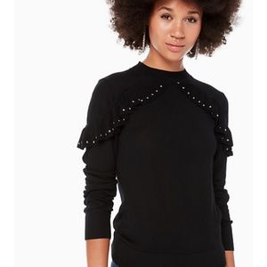 kate spade so foxy ruffle studded sweater s nwt